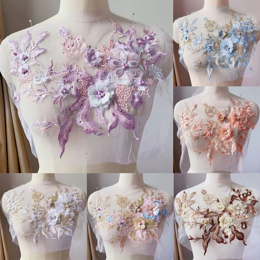 Applique Patch Flower - Modische, elegante, farbenfrohe Pailletten-Stickerei-Applikationen, 3D-Blumen, DIY-Spitzenstoffe,